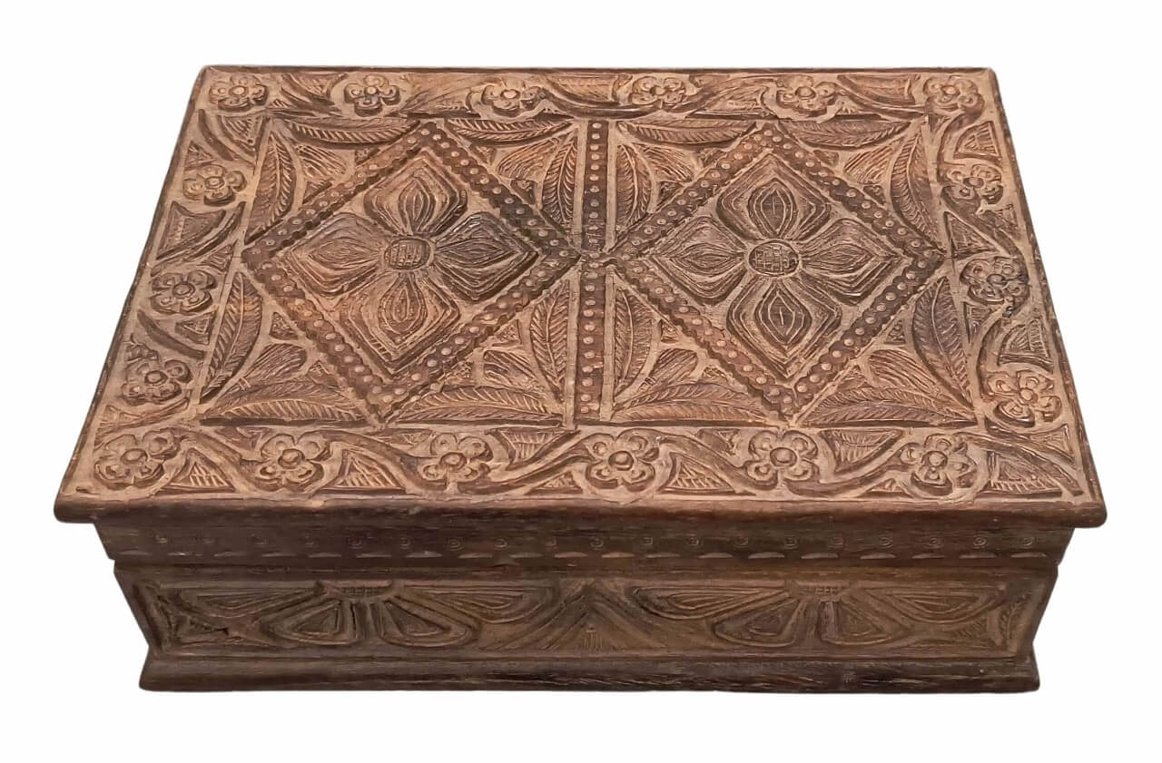 Square Carved Wooden Box: Best Vintage Wooden Box