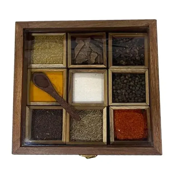 Above face of spice box