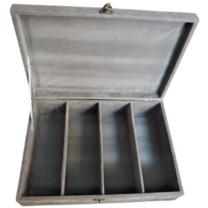 Grey velvet lined watch box